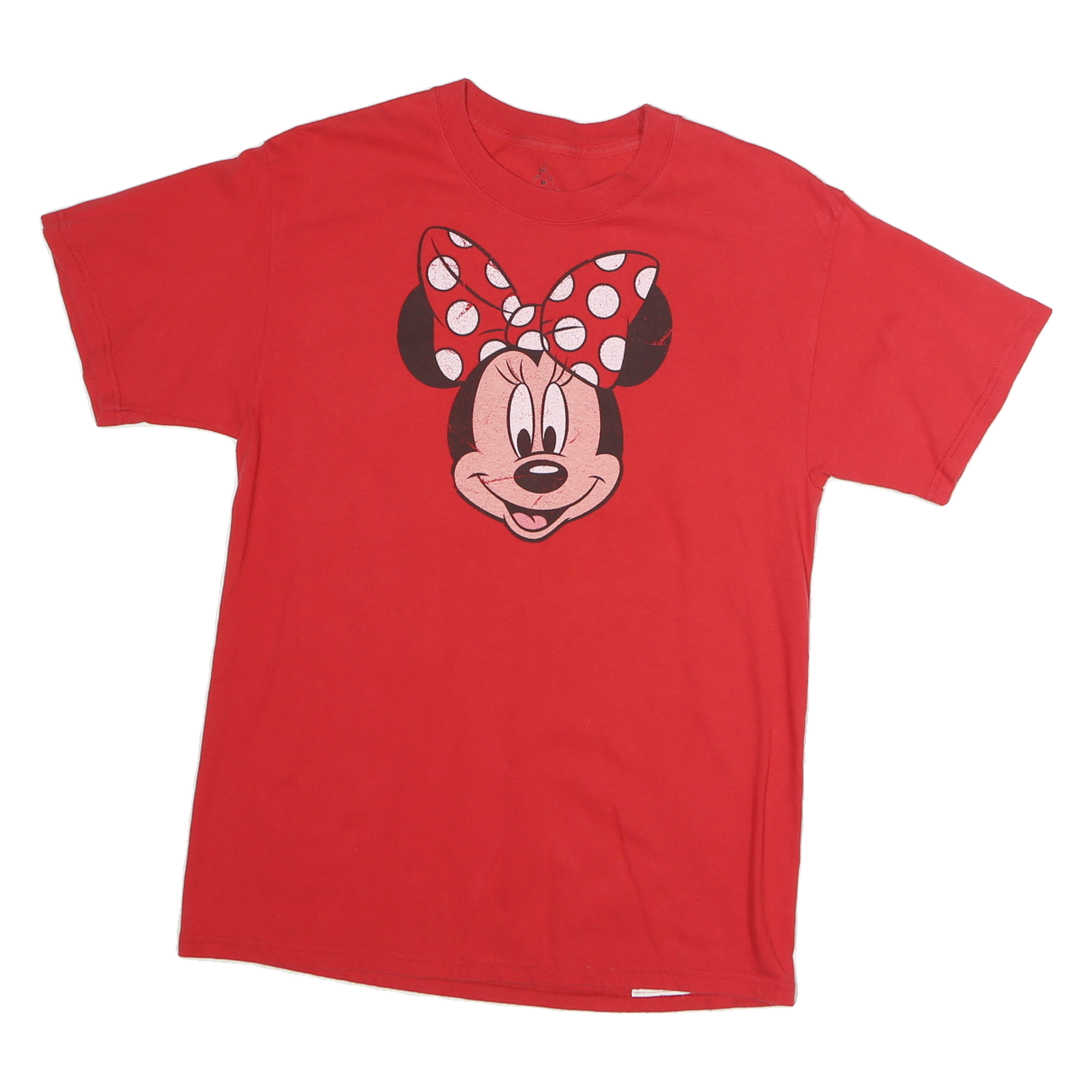HANES Womens Red Minnie Mouse Graphic T-Shirt M Short Sleeve Crew Neck Cartoon