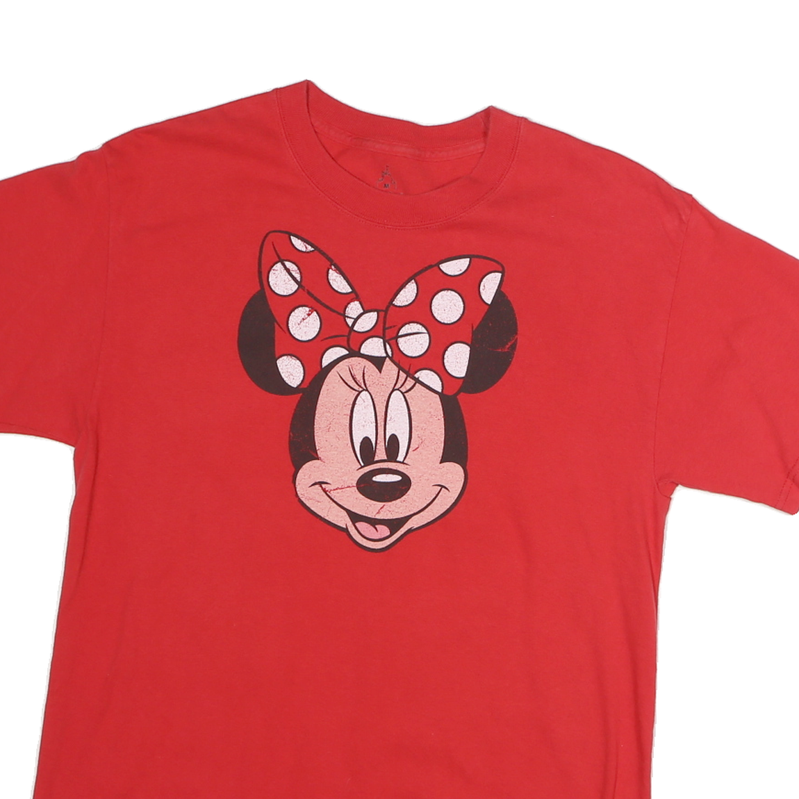 HANES Womens Red Minnie Mouse Graphic T-Shirt M Short Sleeve Crew Neck Cartoon