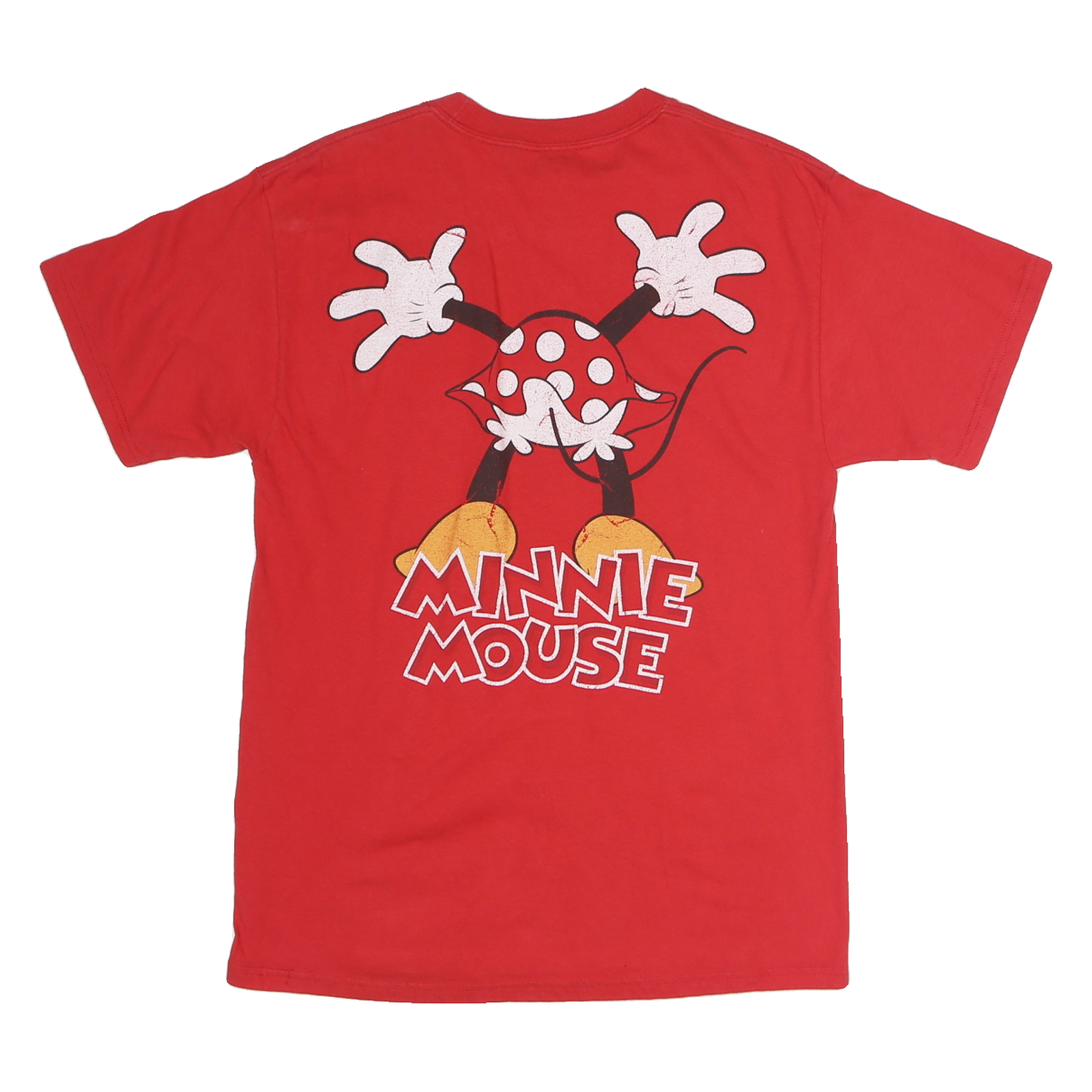 HANES Womens Red Minnie Mouse Graphic T-Shirt M Short Sleeve Crew Neck Cartoon