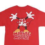 HANES Womens Red Minnie Mouse Graphic T-Shirt M Short Sleeve Crew Neck Cartoon