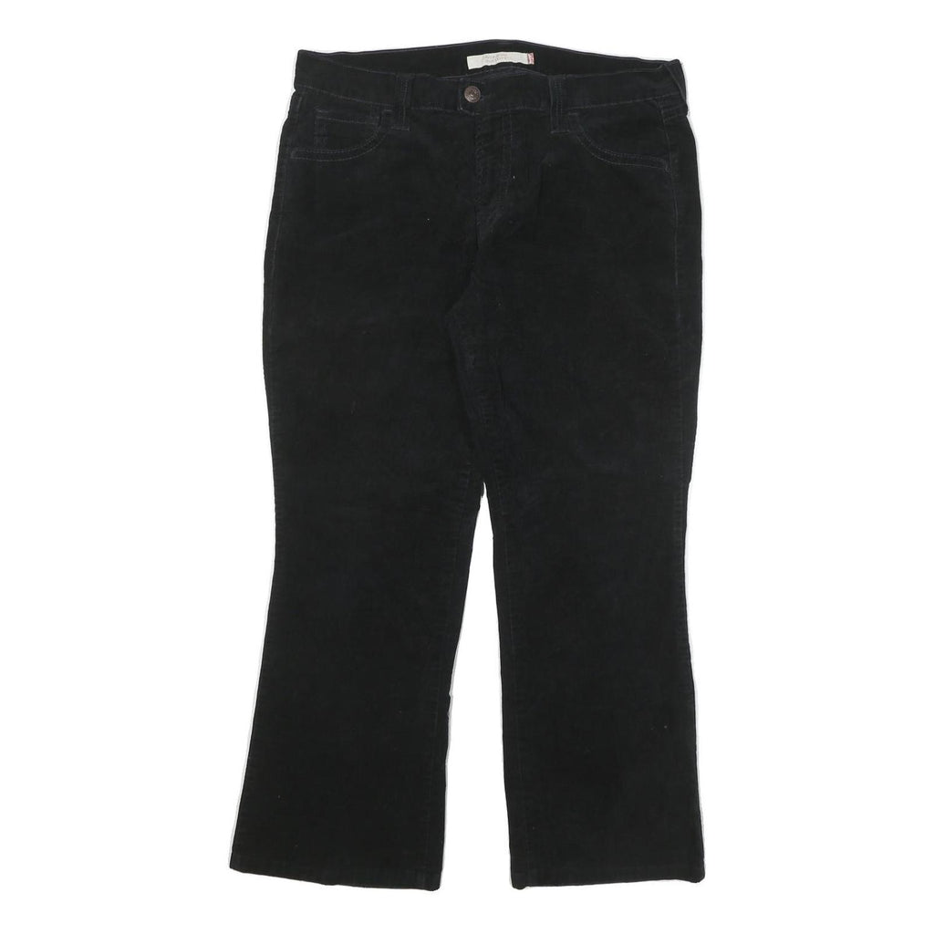 LEVI'S Womens Cotton Blend Black Relaxed Straight Trousers W36 L28 Casual Zip
