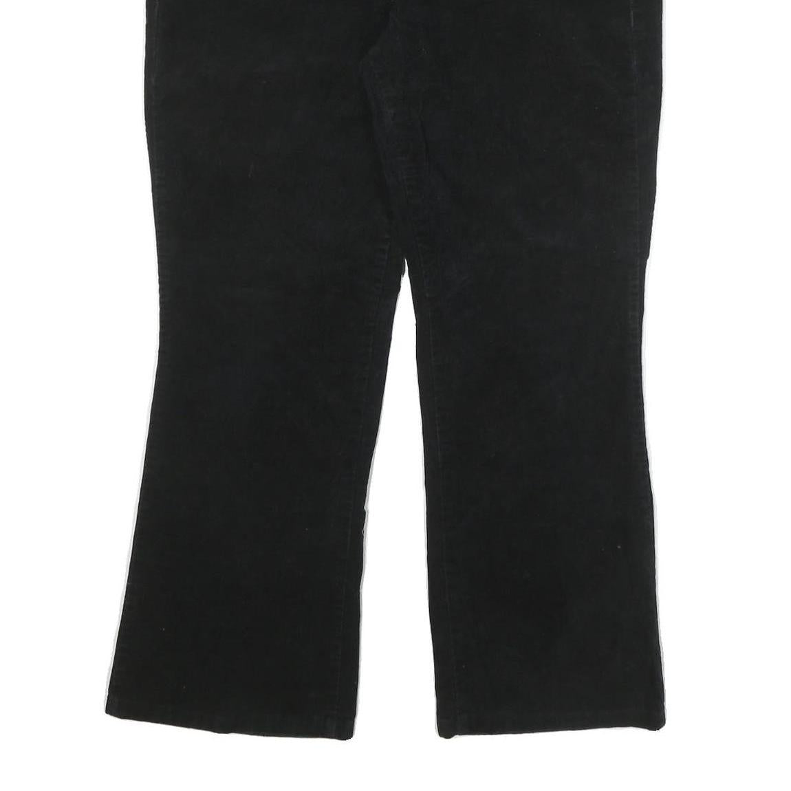 LEVI'S Womens Cotton Blend Black Relaxed Straight Trousers W36 L28 Casual Zip