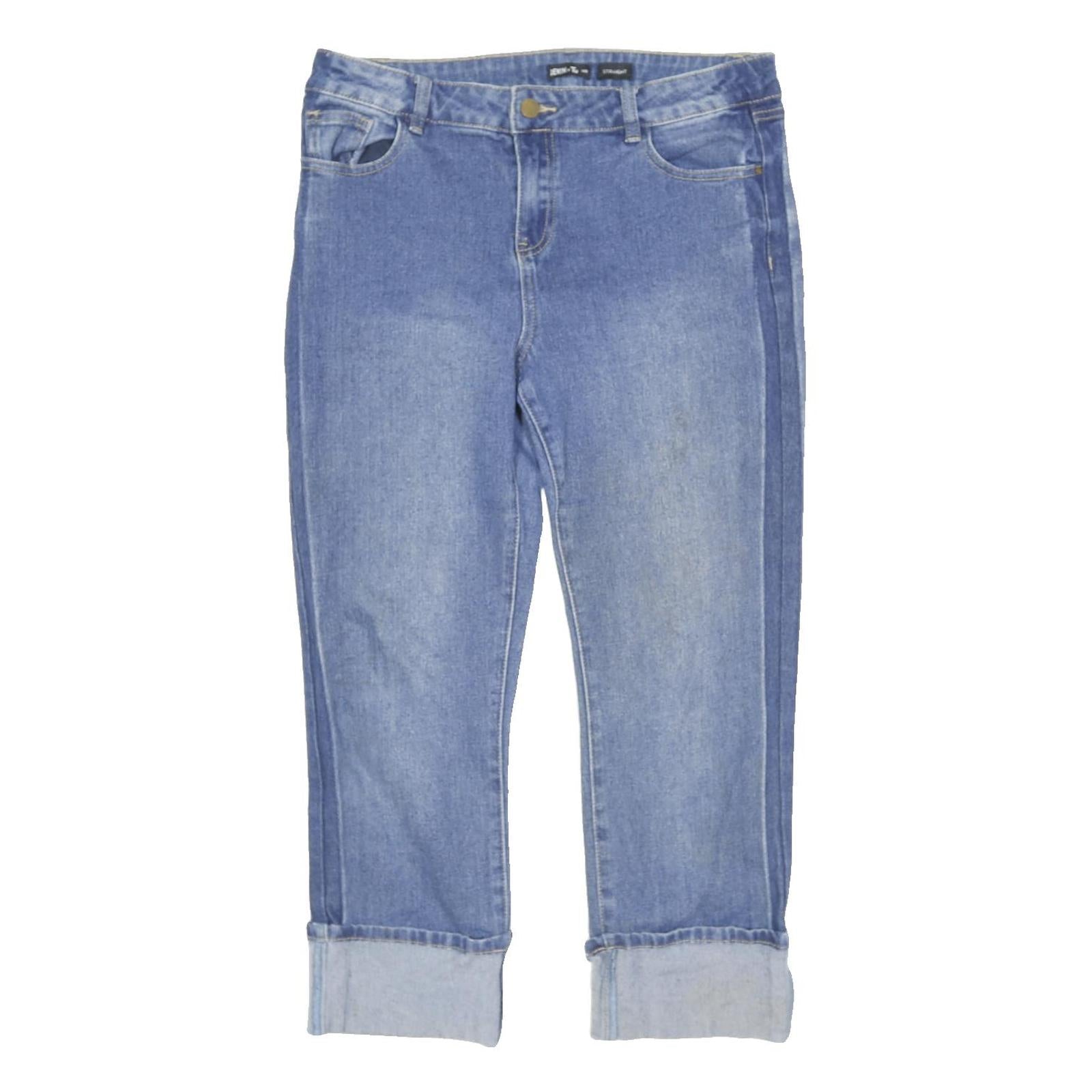 TU Womens Blue Regular Straight Denim Light W31 L34 Cotton Blend Zip Jeans