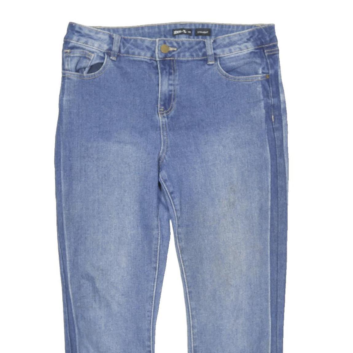 TU Womens Blue Regular Straight Denim Light W31 L34 Cotton Blend Zip Jeans