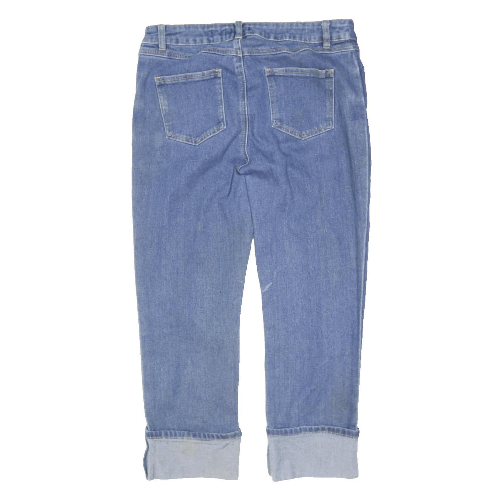 TU Womens Blue Regular Straight Denim Light W31 L34 Cotton Blend Zip Jeans