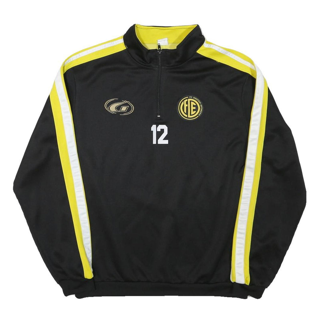 GEMS Mens Black & Yellow Half Zip Sweatshirt M Salatsauce Hirschen Graphic Print