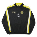 GEMS Mens Black & Yellow Half Zip Sweatshirt M Salatsauce Hirschen Graphic Print