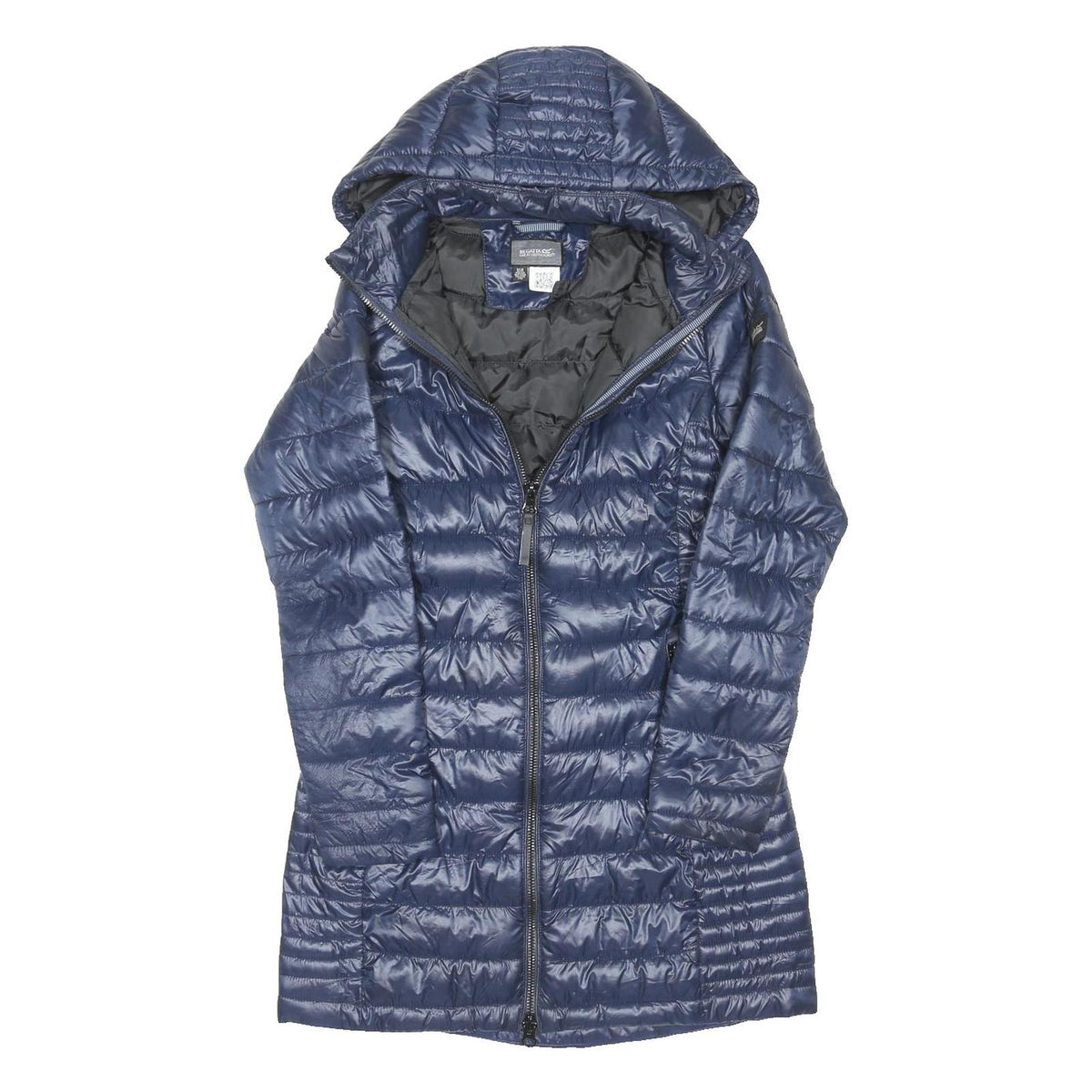 REGATTA Womens Blue Quilted Jacket UK 10 Polyester Blend Lightweight Hooded