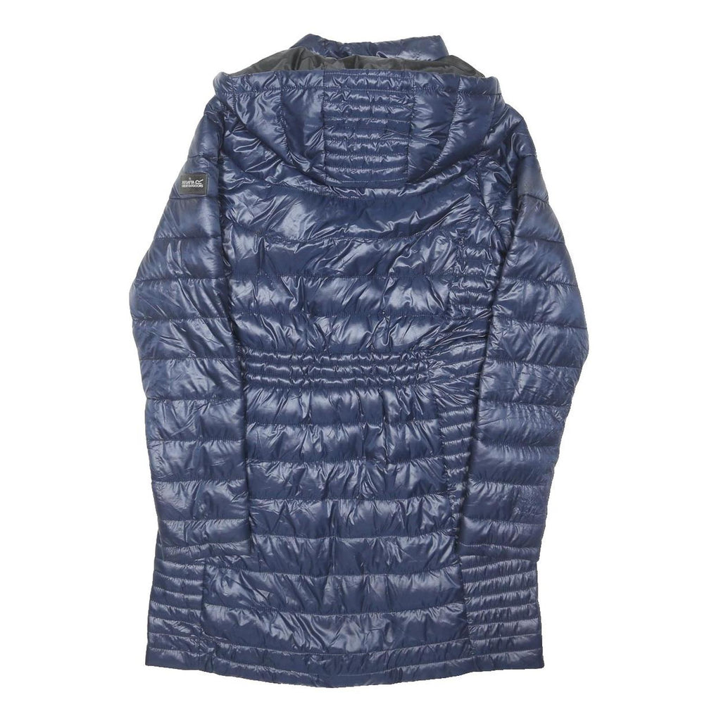 REGATTA Womens Blue Quilted Jacket UK 10 Polyester Blend Lightweight Hooded