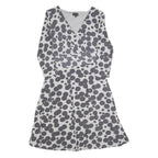 PHASE EIGHT Womens Grey & Black Cotton Blend Fit & Flare Day Dress Spot Print UK