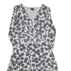 PHASE EIGHT Womens Grey & Black Cotton Blend Fit & Flare Day Dress Spot Print UK
