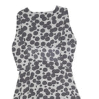 PHASE EIGHT Womens Grey & Black Cotton Blend Fit & Flare Day Dress Spot Print UK