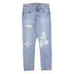 LEVI'S 501S Womens Jeans Blue Slim Skinny Denim W27 L28 Distressed 90s Style