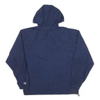 CHAMPION Mens Blue Nylon Hooded Zip Jacket M Lightweight Sportswear
