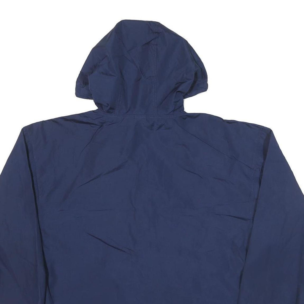 CHAMPION Mens Blue Nylon Hooded Zip Jacket M Lightweight Sportswear