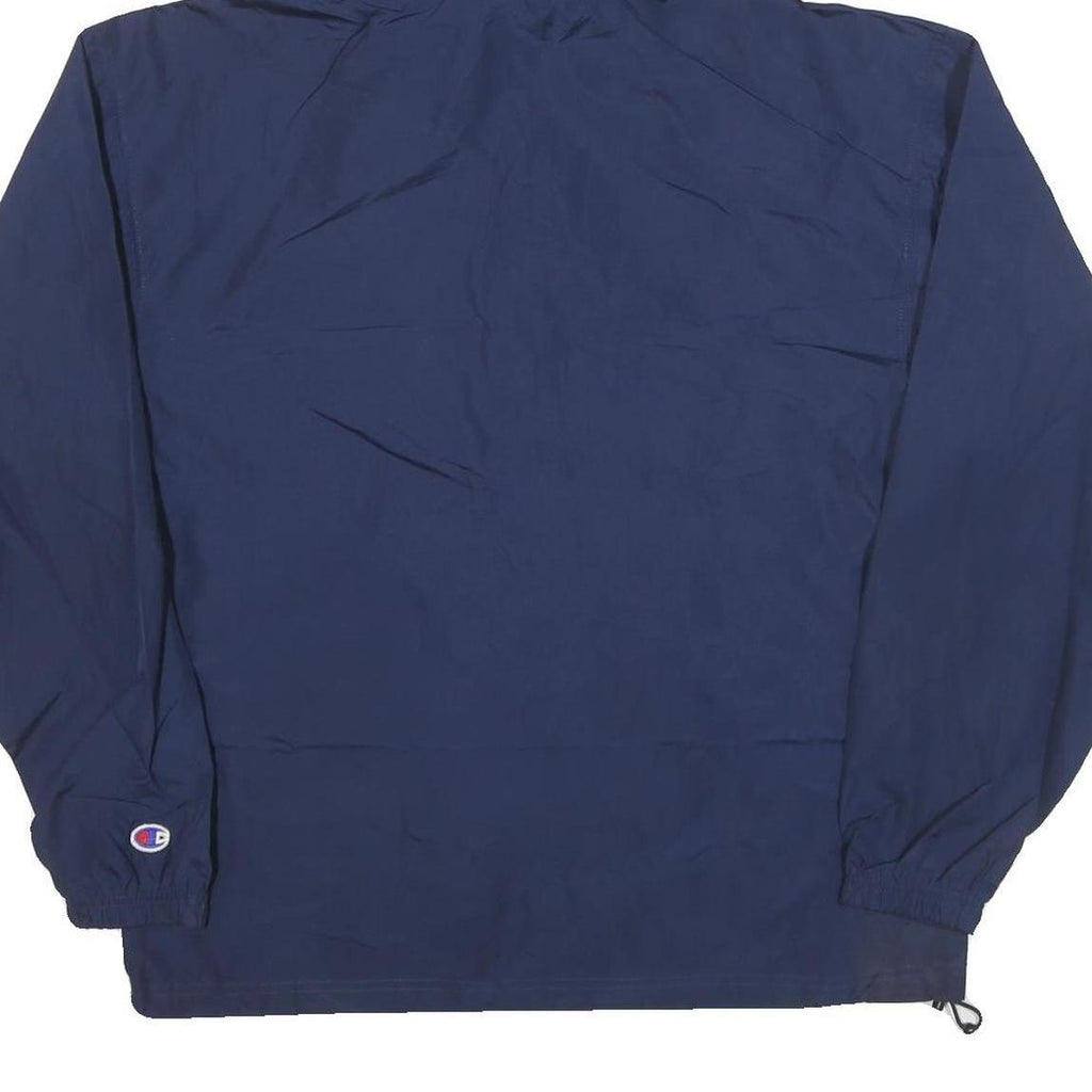 CHAMPION Mens Blue Nylon Hooded Zip Jacket M Lightweight Sportswear
