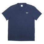 REEBOK Mens Blue Cotton Blend Short Sleeve XL Polo Shirt Basic Casual