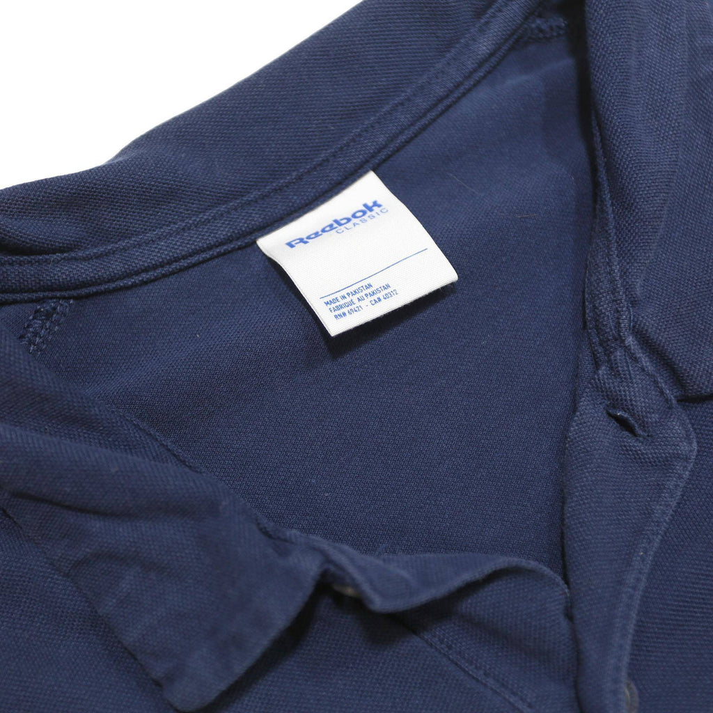 REEBOK Mens Blue Cotton Blend Short Sleeve XL Polo Shirt Basic Casual