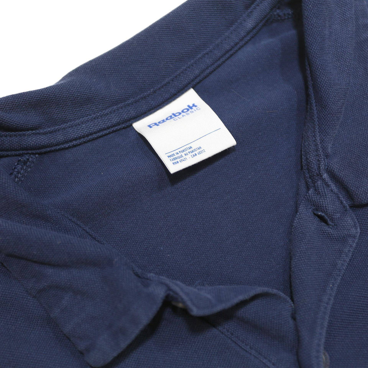 REEBOK Mens Blue Cotton Blend Short Sleeve XL Polo Shirt Basic Casual