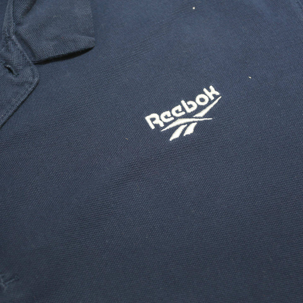 REEBOK Mens Blue Cotton Blend Short Sleeve XL Polo Shirt Basic Casual
