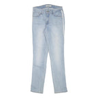 LEVI'S Womens Blue Slim Skinny Denim Light W27 L29 Side Stripe Cotton Blend Zip