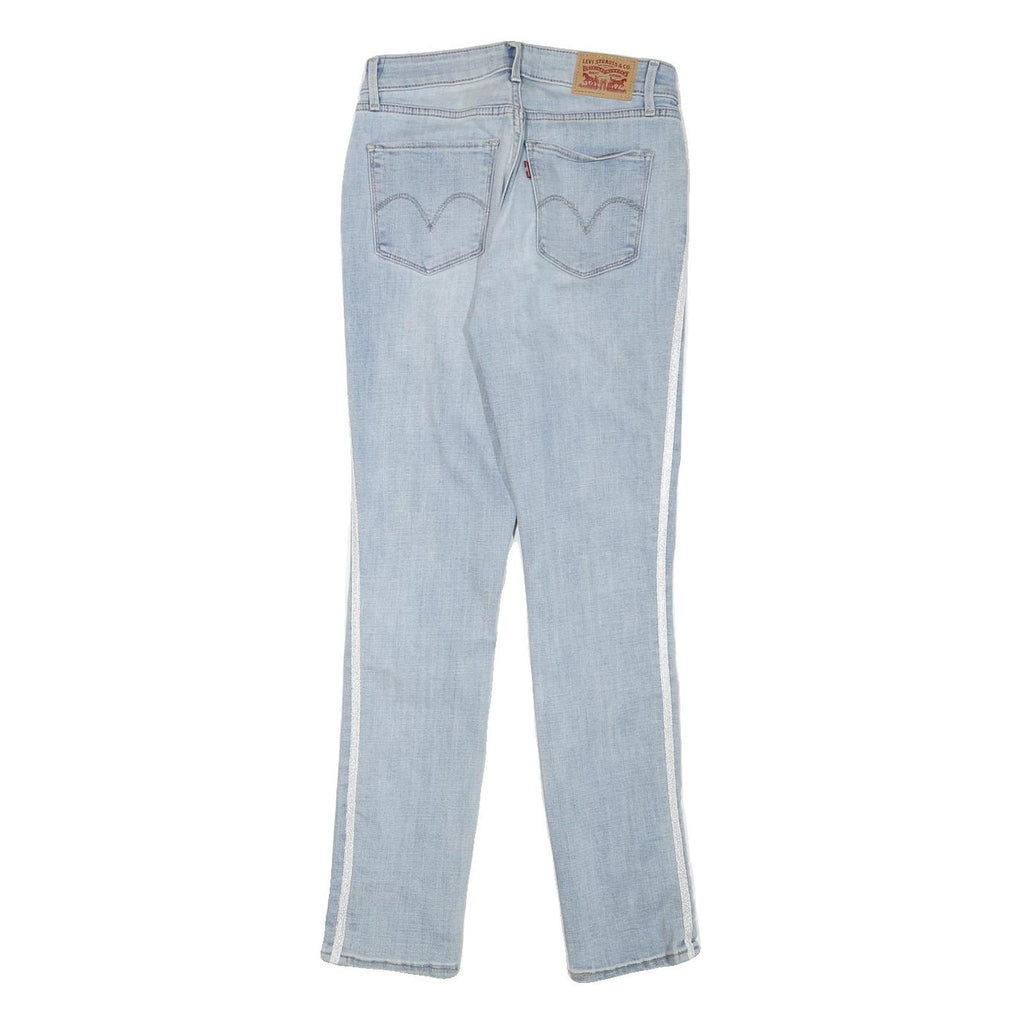 LEVI'S Womens Blue Slim Skinny Denim Light W27 L29 Side Stripe Cotton Blend Zip