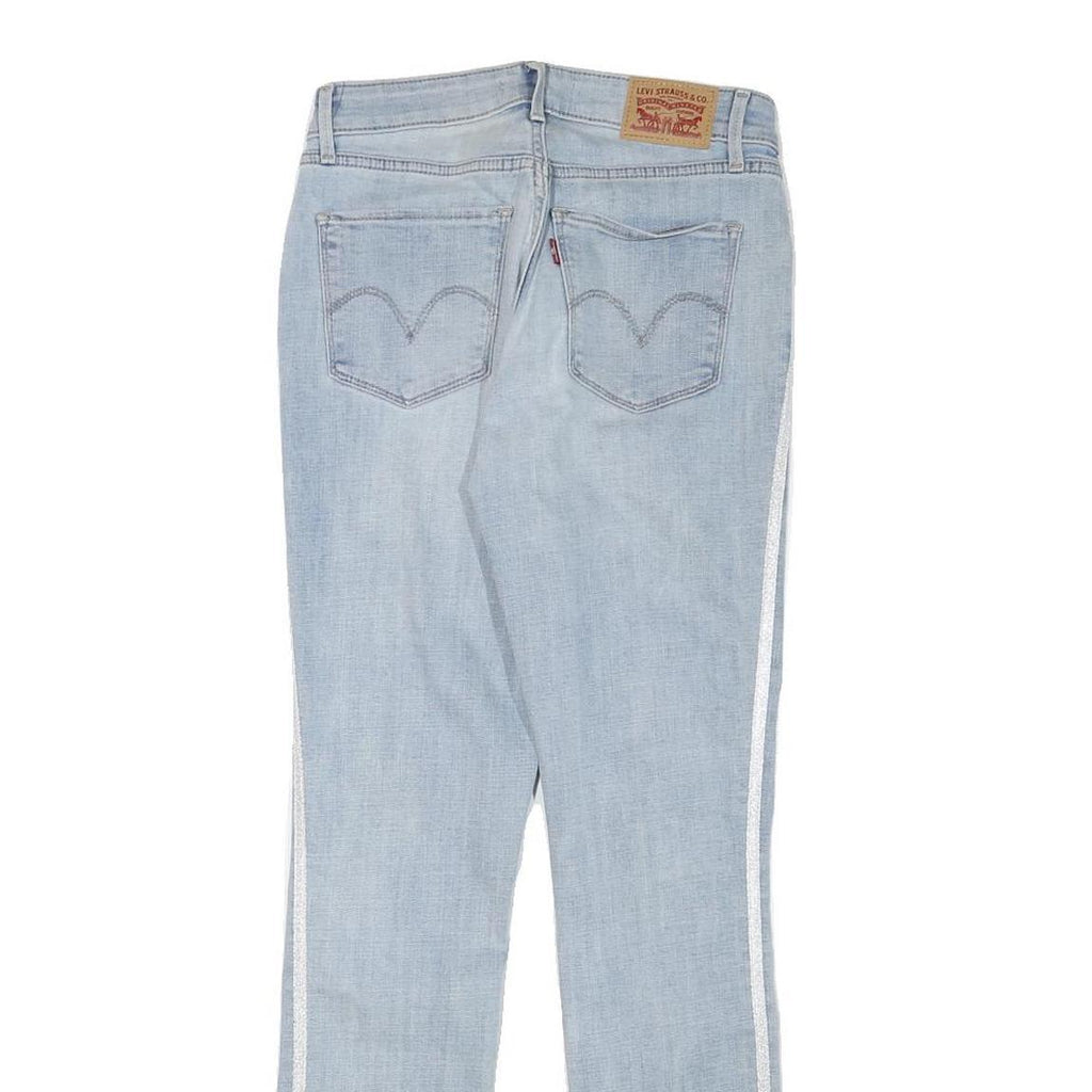 LEVI'S Womens Blue Slim Skinny Denim Light W27 L29 Side Stripe Cotton Blend Zip