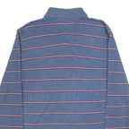 TOMMY HILFIGER Mens Blue & Red Striped Long Sleeve Polo Shirt L Cotton Blend