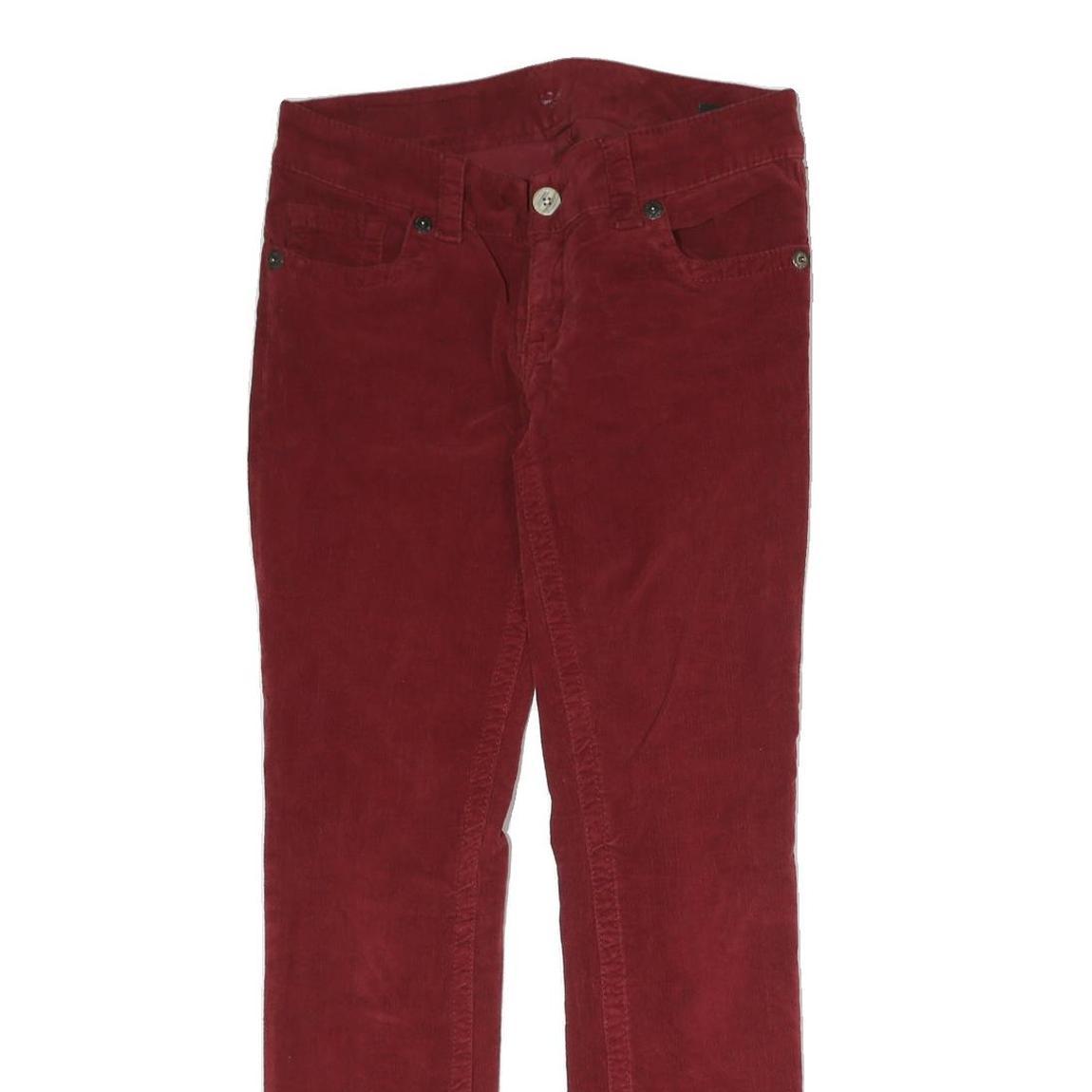 SEVEN7 Mens Cotton Red Regular Skinny Trousers W30 L29 Stylish Fit Casual