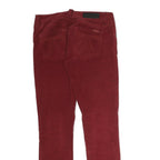 SEVEN7 Mens Cotton Red Regular Skinny Trousers W30 L29 Stylish Fit Casual