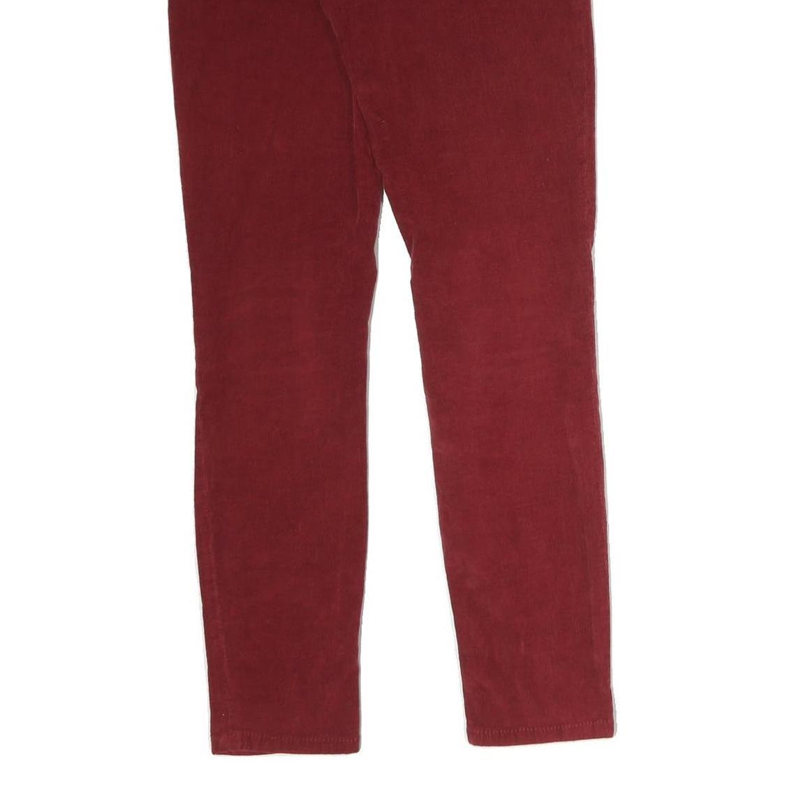 SEVEN7 Mens Cotton Red Regular Skinny Trousers W30 L29 Stylish Fit Casual