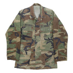 EDGAR INDUSTRIES INC Mens Green & Brown Camouflage Military Jacket S Cotton