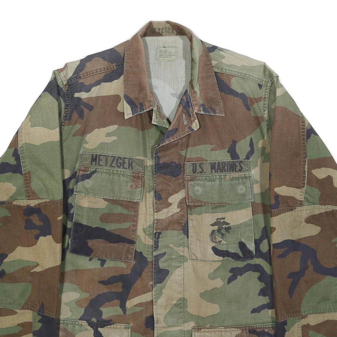 EDGAR INDUSTRIES INC Mens Green & Brown Camouflage Military Jacket S Cotton