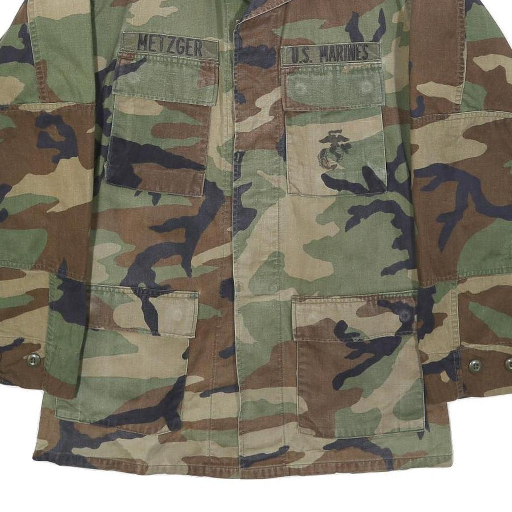 EDGAR INDUSTRIES INC Mens Green & Brown Camouflage Military Jacket S Cotton