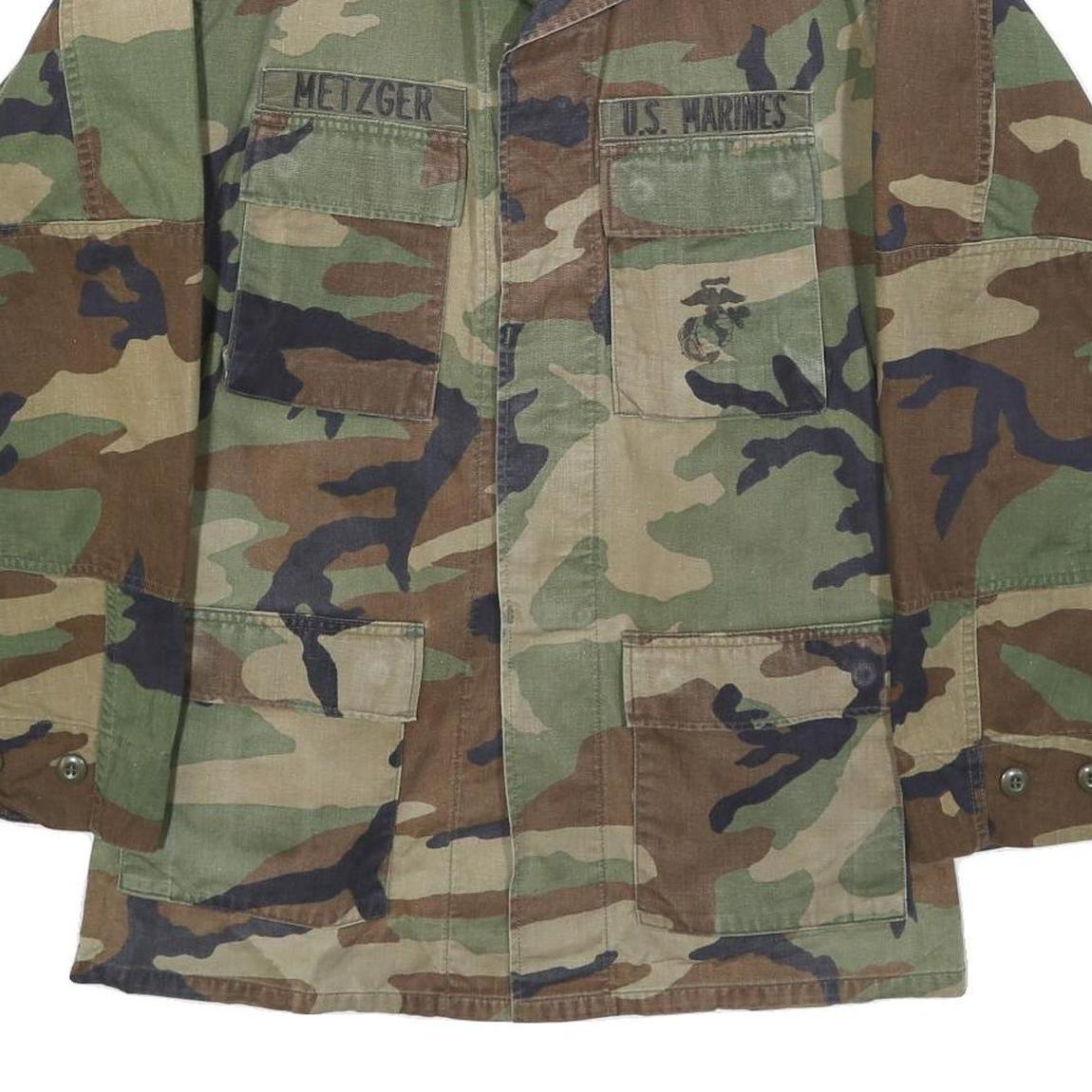 EDGAR INDUSTRIES INC Mens Green & Brown Camouflage Military Jacket S Cotton