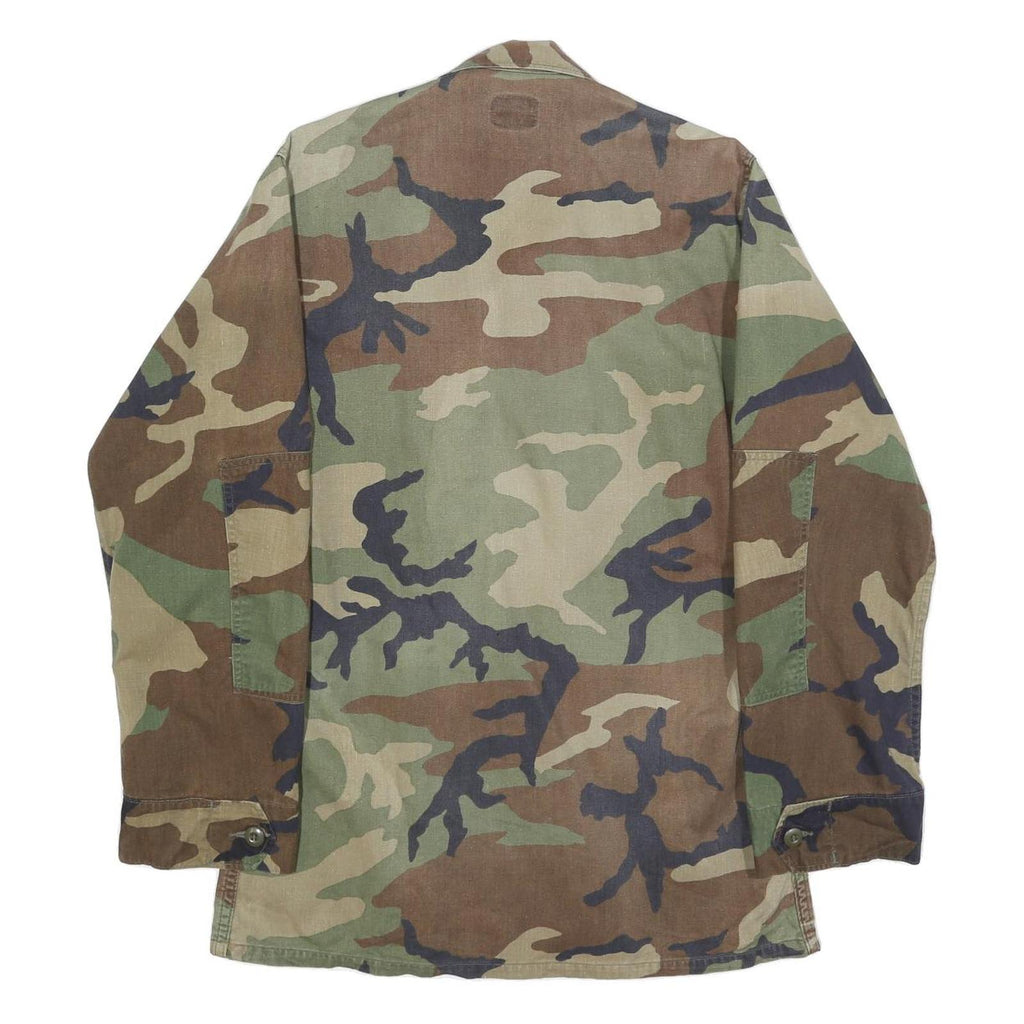 EDGAR INDUSTRIES INC Mens Green & Brown Camouflage Military Jacket S Cotton