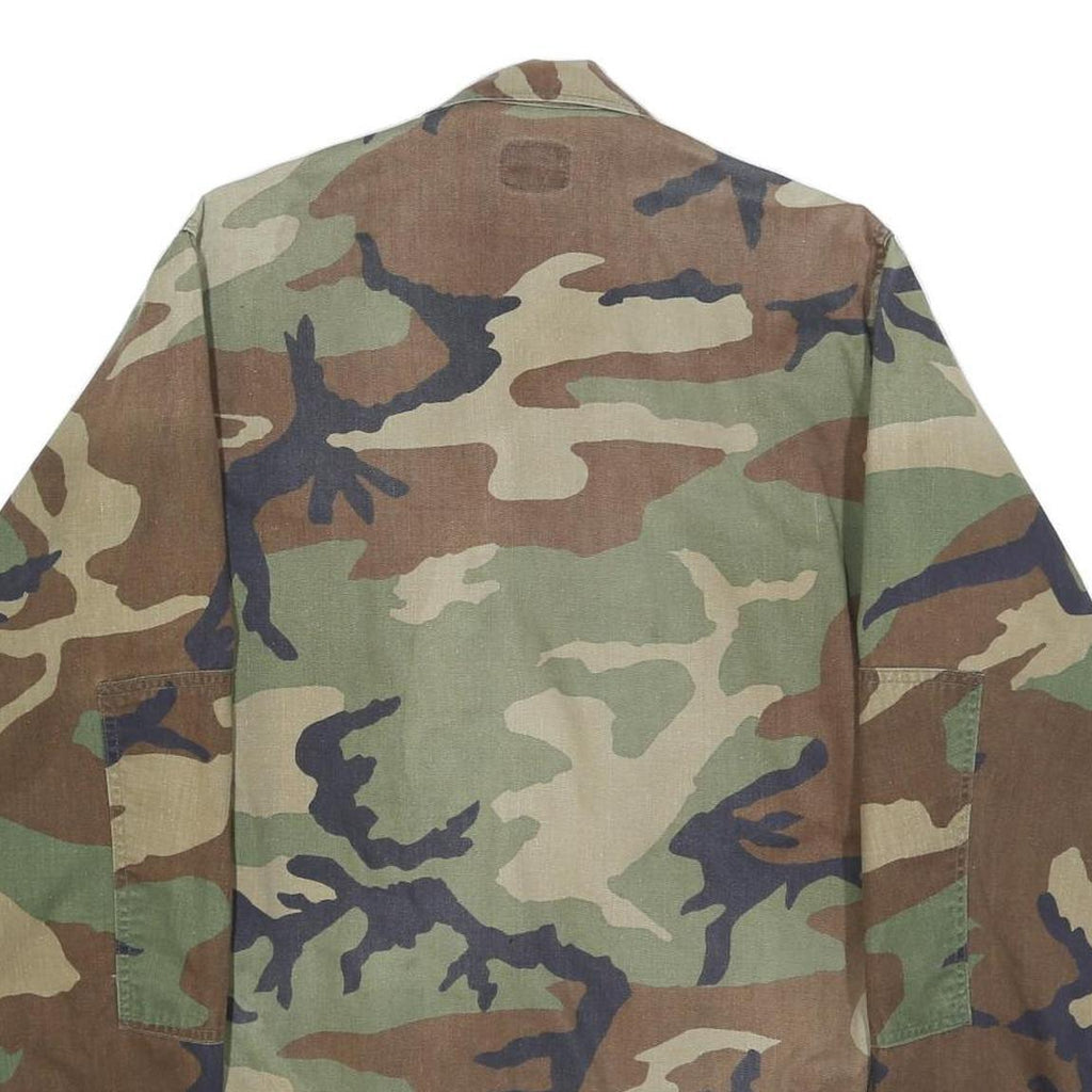 EDGAR INDUSTRIES INC Mens Green & Brown Camouflage Military Jacket S Cotton