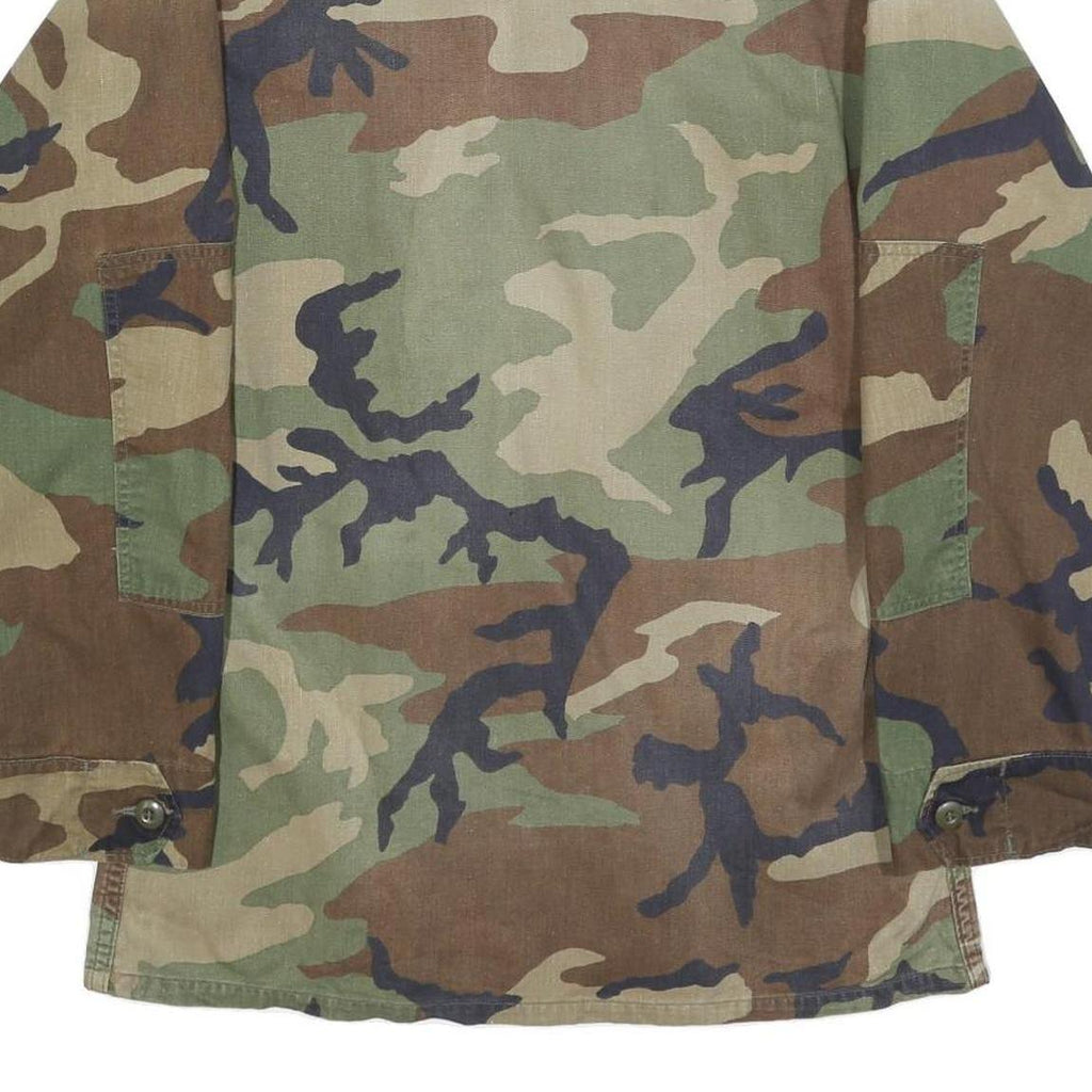 EDGAR INDUSTRIES INC Mens Green & Brown Camouflage Military Jacket S Cotton