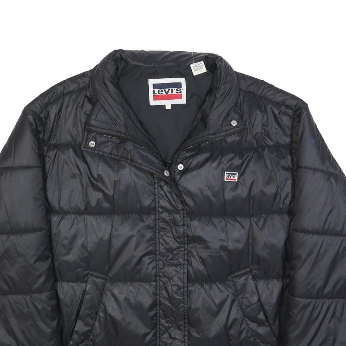 FILA Womens Black Jacket L Polyester Blend Quilted Puffer Zip Closure Casual