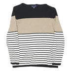 TOMMY HILFIGER Womens Black & Beige Patterned Crew Neck Basic Knit Jumper L