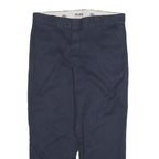 DICKIES Mens Cotton Blend Navy Blue Regular Fit Straight Leg Trousers W36 L29