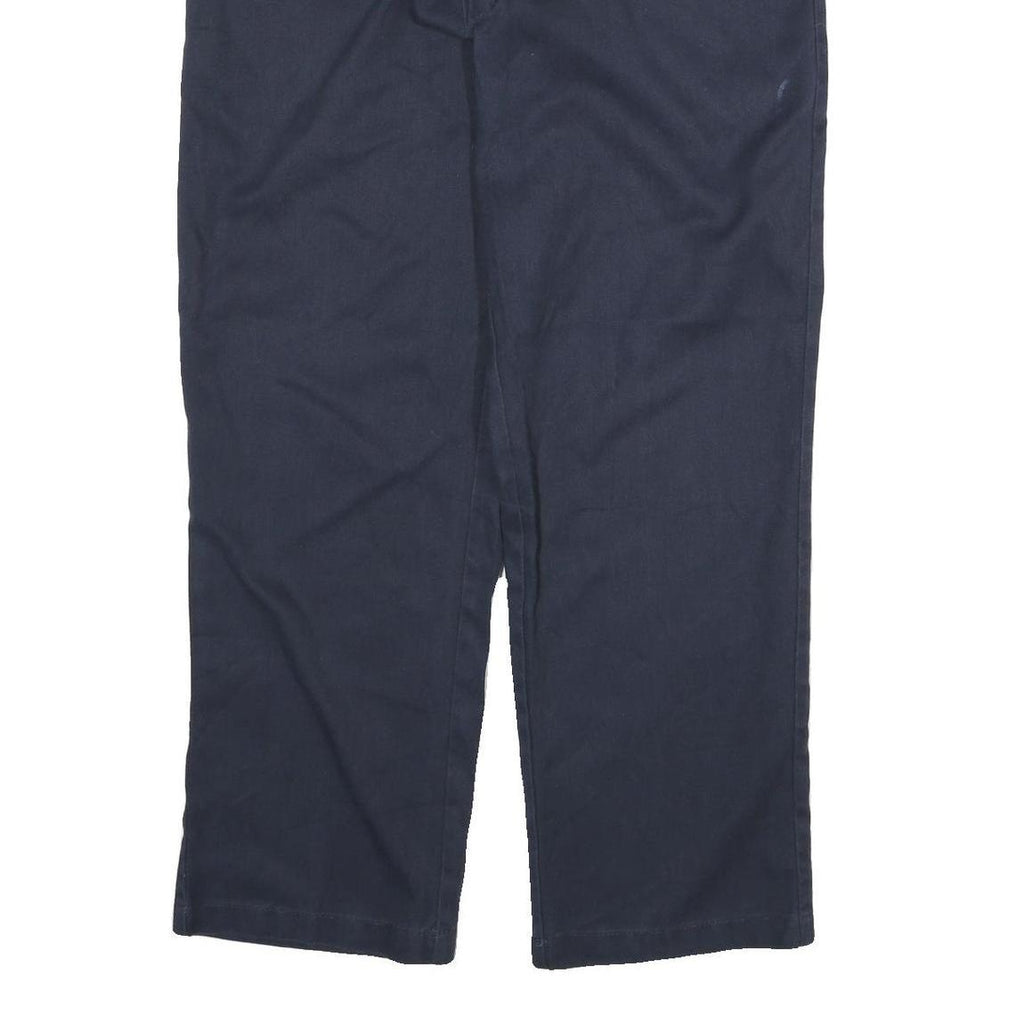 DICKIES Mens Cotton Blend Navy Blue Regular Fit Straight Leg Trousers W36 L29