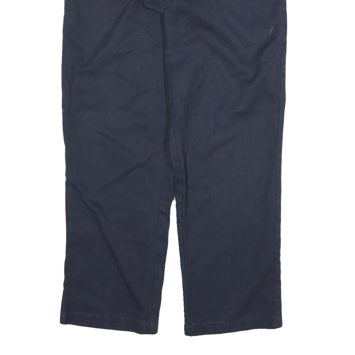 DICKIES Mens Cotton Blend Navy Blue Regular Fit Straight Leg Trousers W36 L29