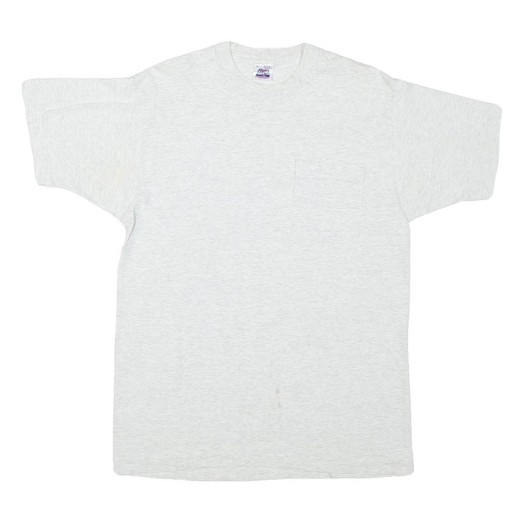 BVD Mens White Plain T-Shirt L Short Sleeve Crew Neck Cotton Blend