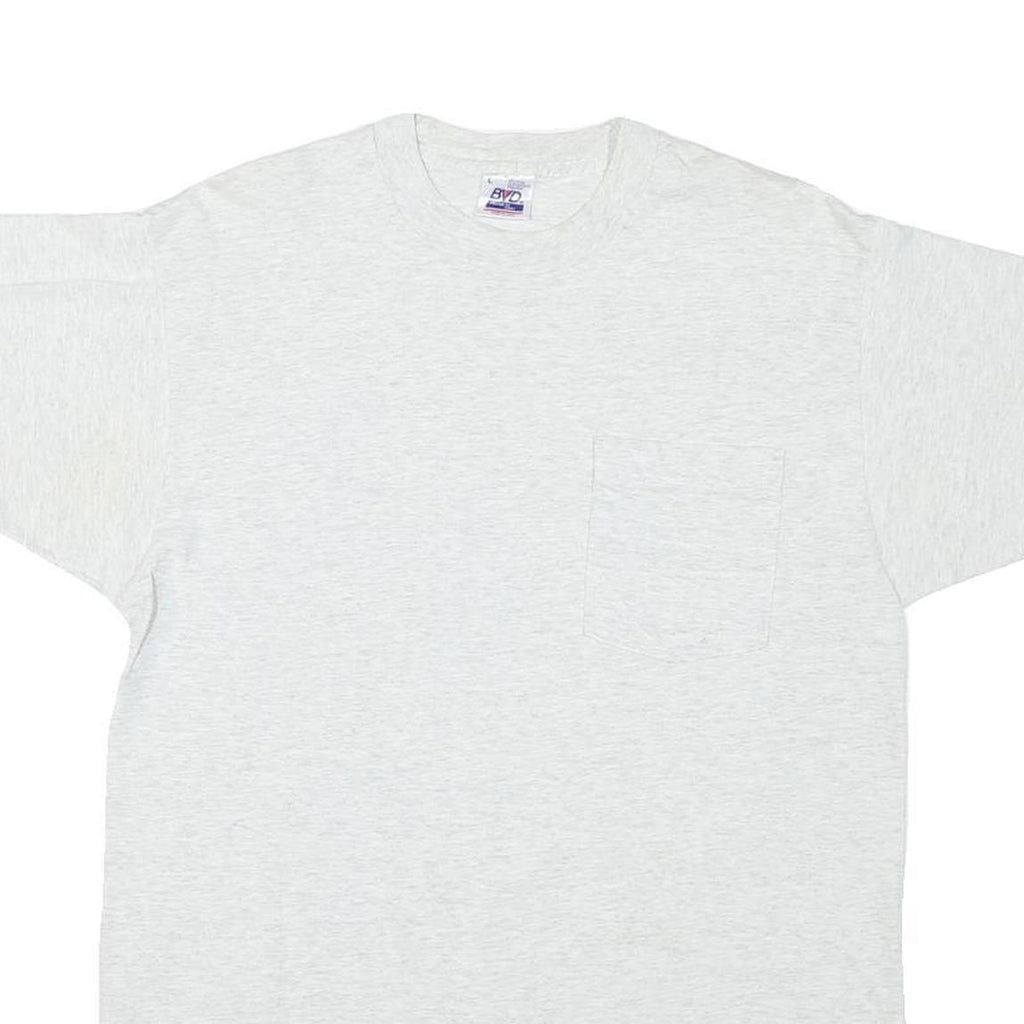 BVD Mens White Plain T-Shirt L Short Sleeve Crew Neck Cotton Blend