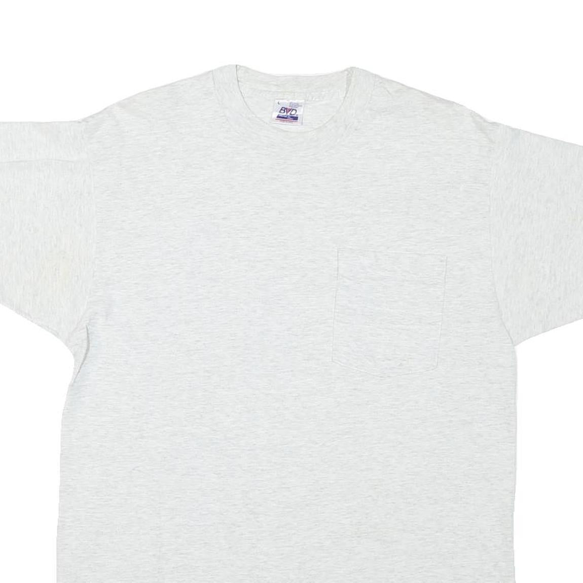 BVD Mens White Plain T-Shirt L Short Sleeve Crew Neck Cotton Blend