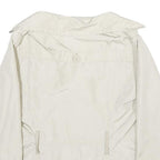 ZARA Womens White Nylon Button Jacket L Lightweight Casual Outerwear