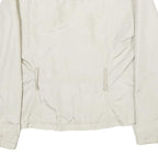 ZARA Womens White Nylon Button Jacket L Lightweight Casual Outerwear