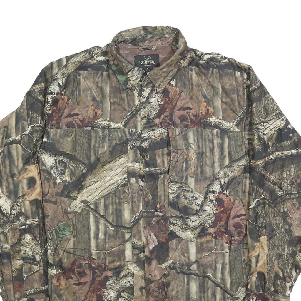 RED HEAD Mens Brown & Green Camouflage Shirt XL Polyester Blend Outdoor Hunting