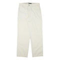 DOCKERS Mens Cotton Blend White Relaxed Straight Trousers W32 L32 Casual Zip Fly